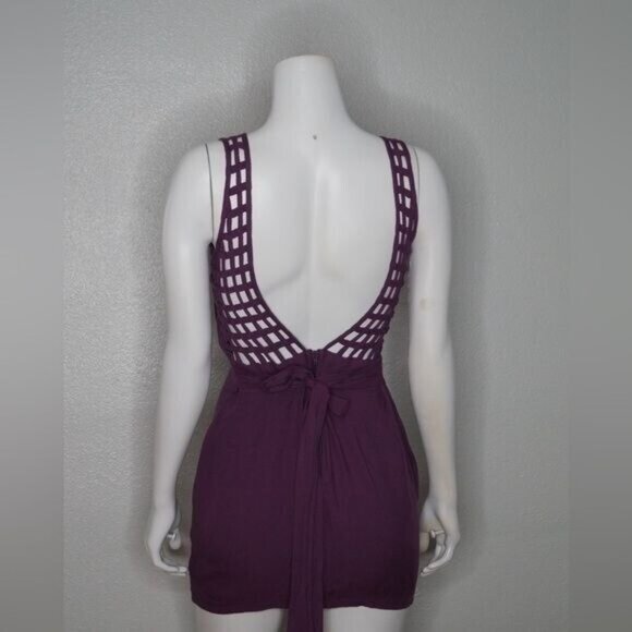 Purple Backless Caged Dress Size S - Picture 3 of 10